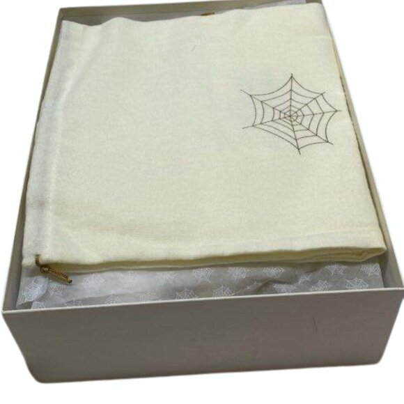 NEW w/ Box & Dust Covers Charlotte Olympia Debbie Linen & Gold Pumps EU 40 $975 - Picture 7 of 8